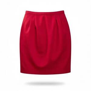 Vintage Jennifer Moore Red Wool Lined Pencil Skirt Size 12 Classic Academia